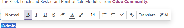 The editor toolbar