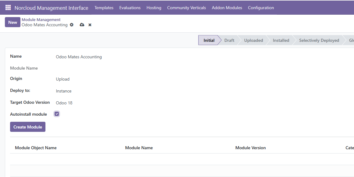A new module form